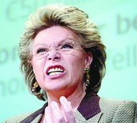 Viviane Reding, comisaria de Telecomunicaciones de la Unión Europea.