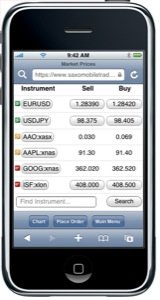 Saxo Bank lanza hoy SaxoMobileTrader para iPhone